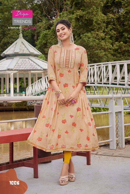 Colour Flair 1 New Stylish Fancy Wear Embroidery Kurti Collection
